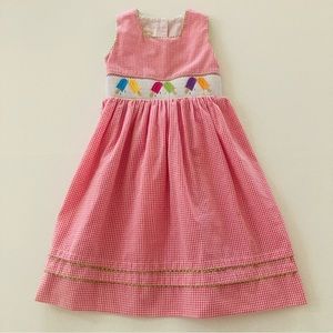 Anavini Girls 5 Popsicles Pink Smocked Dress Spring Summer